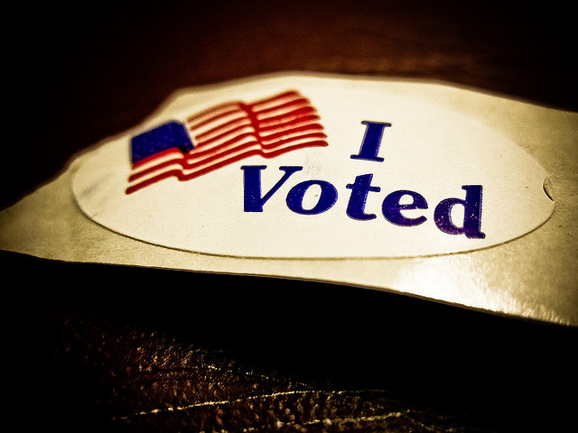 I Voted (by flickr user Vox Efx , https://creativecommons.org/licenses/by/2.0/legalcode)